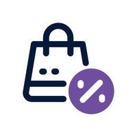 shopping tax dual tone icon. Sleek and modern icon for websites, mobile apps, marketing materials, and corporate design. Fully scalable and ready to use. vector