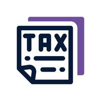 tax dual tone icon. Sleek and modern icon for websites, mobile apps, marketing materials, and corporate design. Fully scalable and ready to use. vector