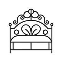 Elegant Bedroom with Ironwork Headboard vector