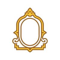 Elegant Bedroom featuring Gold Plated Mirror vector