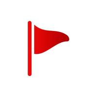 Bright red flag with waving effect illustrating alert or warning concept in simple design vector