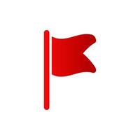 Bright red flag on pole standing upright with wave effect for warning or decoration vector