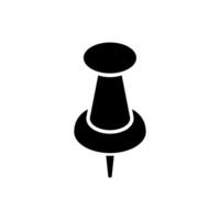 Black pushpin icon with simple design and sharp point for office or classroom use vector