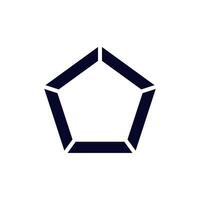 Pentagon shaped minimalistic logo with clean lines and bold design elements vector
