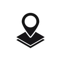 Simplified map pin icon highlighting geographic locations and navigation vector