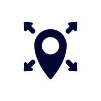 Navigation icon with arrows pointing in four directions for travel and location assistance vector