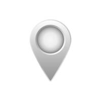 Iconic map pin symbol in gray tones, simplistic location marker design for navigation vector