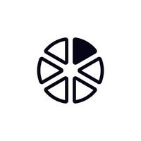 Modern circular design with bold geometric shapes and unique symmetry pattern vector