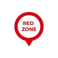 Red zone warning sign with circular design and bold text in center vector