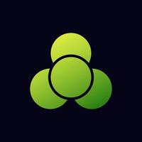 Green geometric shape with triangular pattern and central circular form vector