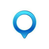 Blue location pin icon with gradient design and circular shape for maps and navigation apps vector