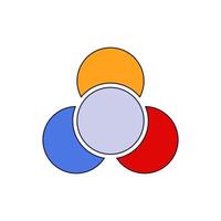 Simple diagram showing overlapping colorful circles in venn diagram formation vector