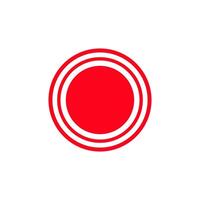 Bold red concentric circles design with a striking central solid red circle element vector
