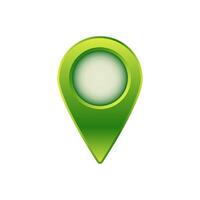 Green map marker icon with gradient shade and rounded center for digital navigation use vector