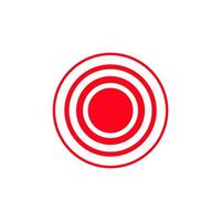 Red bullseye target symbol with concentric circles in a radial pattern design vector
