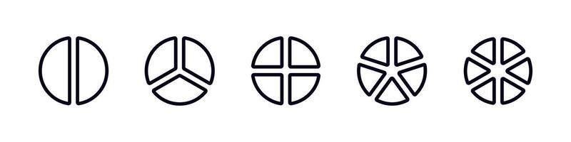 Progression of circle design in five simple minimalist line art stages vector