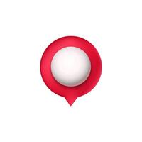 Decorative red and white target shaped 3d circular pointer with vibrant design elements vector