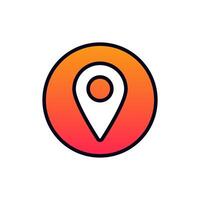 Iconic location symbol with vibrant gradient pin design for digital maps and navigation apps vector