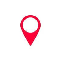 Simple red location pin icon for maps and navigation apps vector