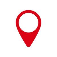 Red location marker icon symbolizing maps and gps navigation for finding directions easily vector