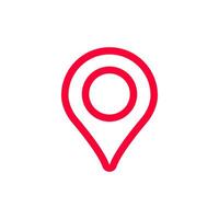 Red map pin icon indicating location or position in a minimalist design style vector