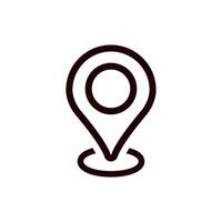 Simple map pin symbol in black showing a location on a map with a neat circular design vector