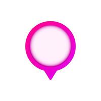 Pink location marker icon with circular shape and pointer at bottom for maps and navigation vector