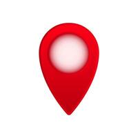 Bright red location marker pin icon for maps navigation and geolocation on digital platforms vector