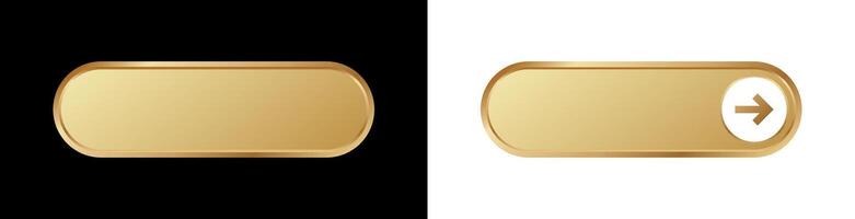 Gold button with arrow design side by side vector