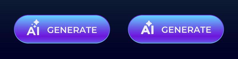 Ai generate buttons with rounded corners and glossy finish for user interface design vector
