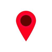 Red location pin symbol highlighting map position or destination point vector