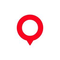 Red location pin icon highlighting a point of interest or specific geographical spot vector