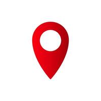 Red location pin icon with shadow highlighting simplicity and modern design for maps apps vector