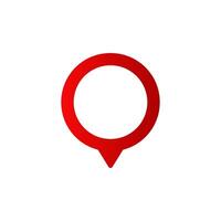 Red location pin symbol with gradient design for maps and navigation interfaces vector
