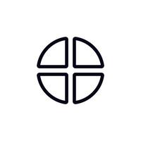 Simple line drawing of target icon with curved arrows and circular center element vector