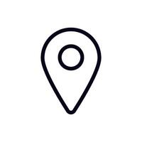 Simple black location pin icon for maps and navigation applications vector