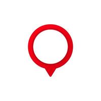 Simple red location marker with a circular shape and pointed bottom design vector