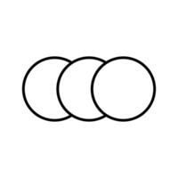Three overlapping circles with minimalistic black outline design vector