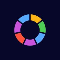 Colorful circular chart with five segments in different shades vector