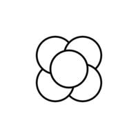 Interlocking circles forming symmetrical geometric shape with clean, minimalistic design vector