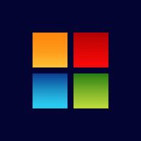 Four colorful squares arranged in a grid with reflective surface shining brightly vector