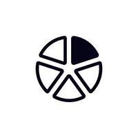 Simple black and white line art of a stylized geometric design with symmetrical patterns vector