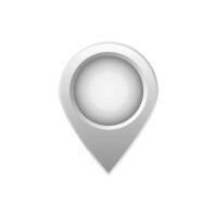 Gray location marker icon with metallic look and simple design for navigation and mapping vector