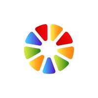 Colorful wheel shape with gradient sections in a circular design vector