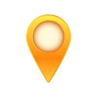 Bright yellow location pin icon for maps and navigation featuring a simple circular design vector