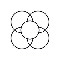 Overlapping circles illustration showcasing minimalist symmetrical geometric design vector