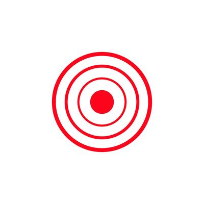 Red concentric circles symbolizing target or markeating focus