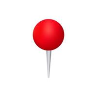 Bright red pushpin with sharp metallic point for pinning notes and organizing important papers vector