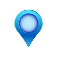Blue location pin with gradient design for map and navigation apps vector