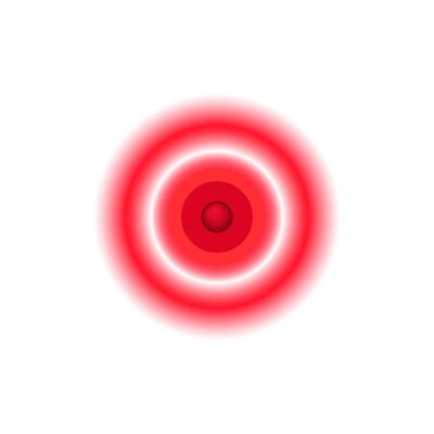 Circular red target with concentric rings showing different shades of red